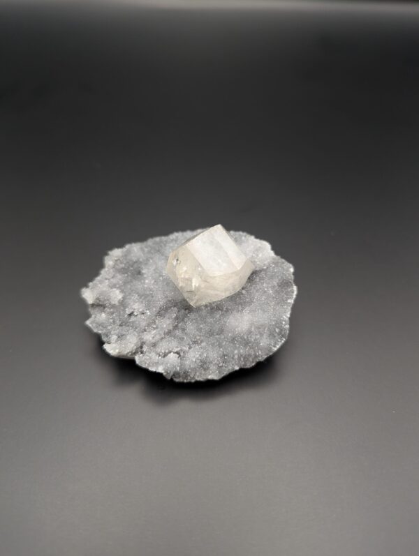 White Apophyllite on Druzy Chalcedony – Rare Crystal Cluster for Clarity, Higher Vibration & Calming Energy - Image 2