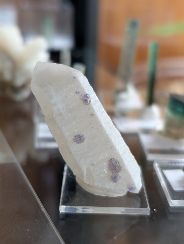 Candle Quartz Point with Purple Fluorite